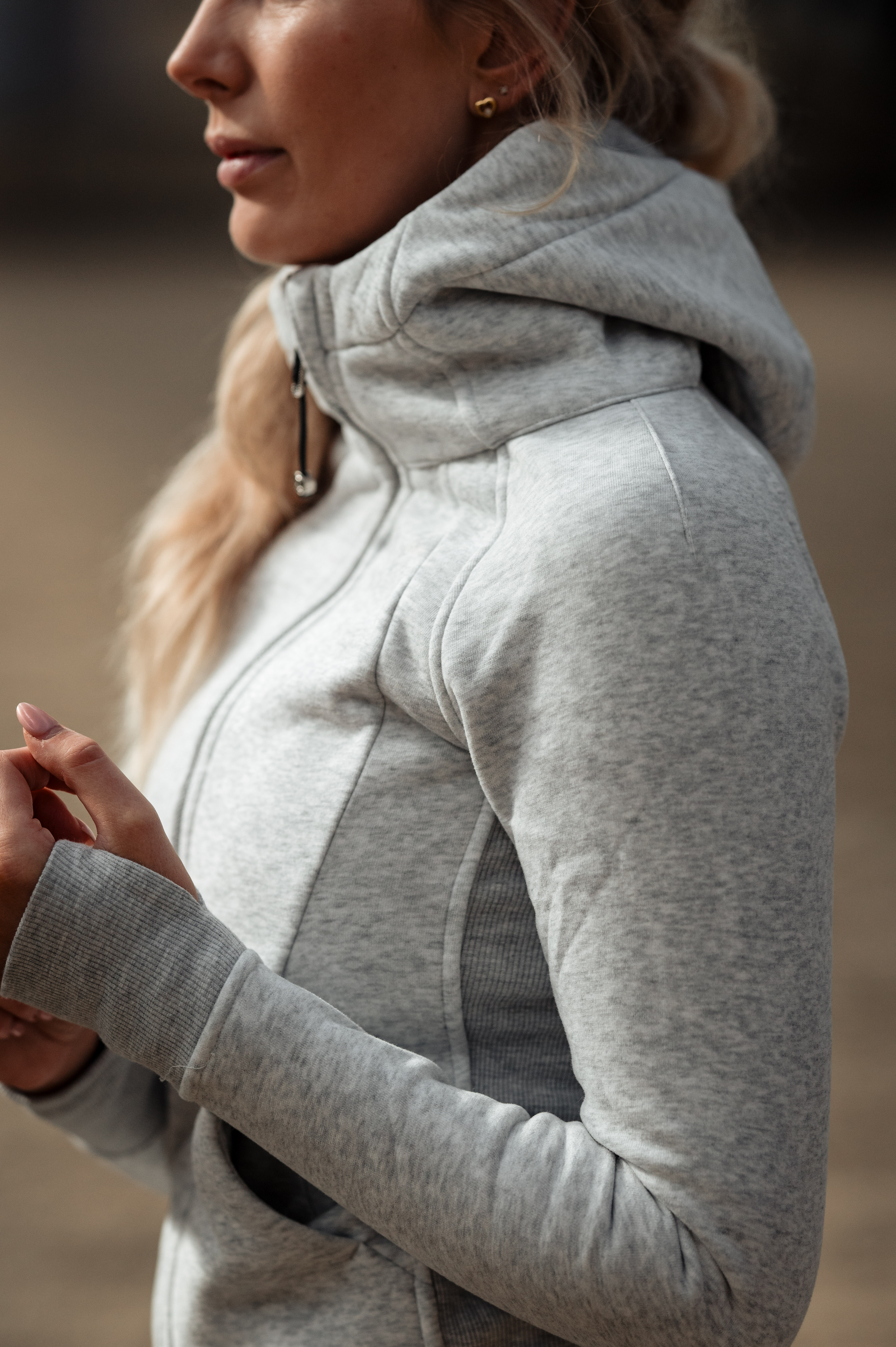 |UDSOLGT| ‘Plain line’ activity zip hoodie | grey