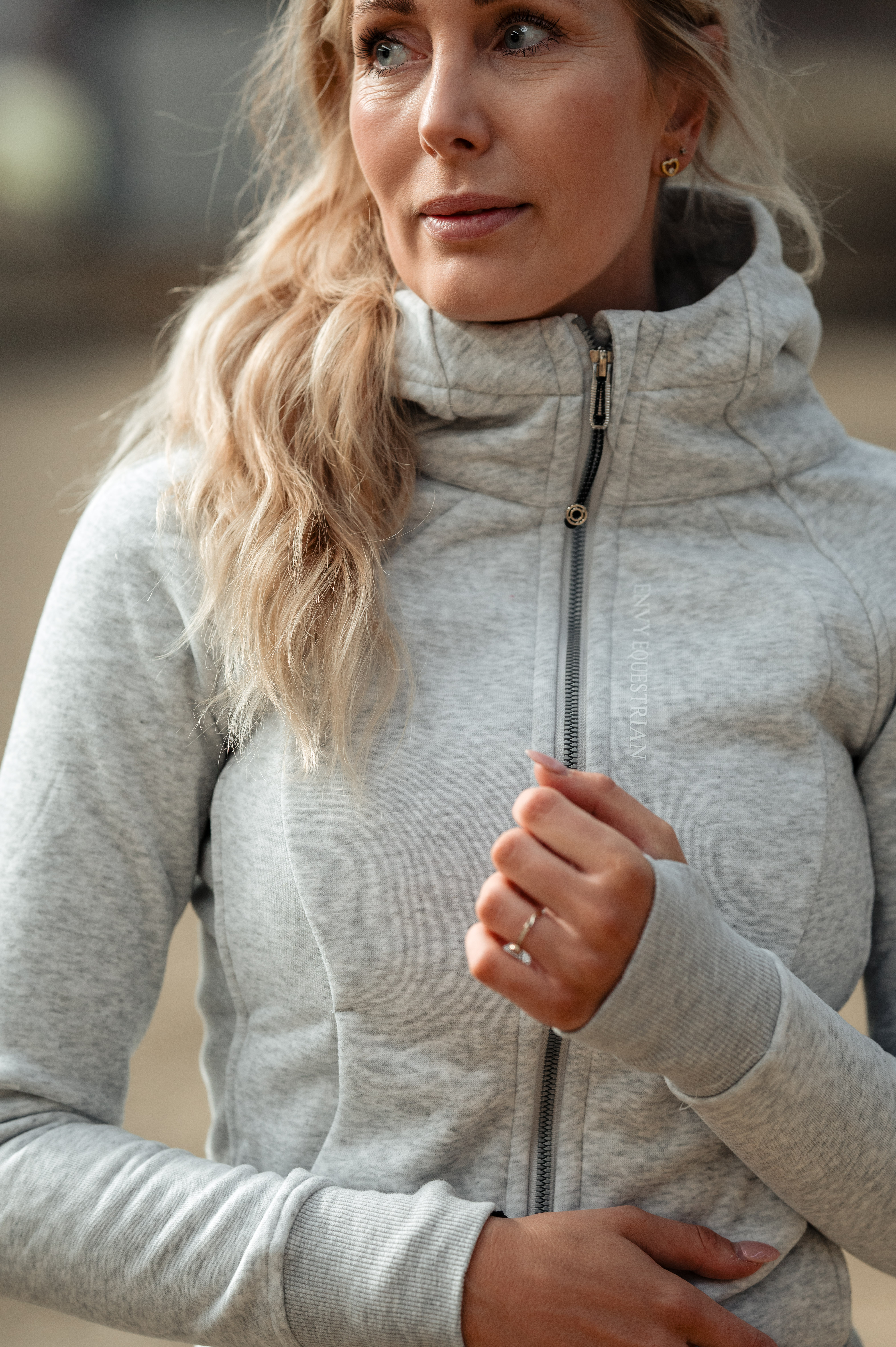 |UDSOLGT| ‘Plain line’ activity zip hoodie | grå