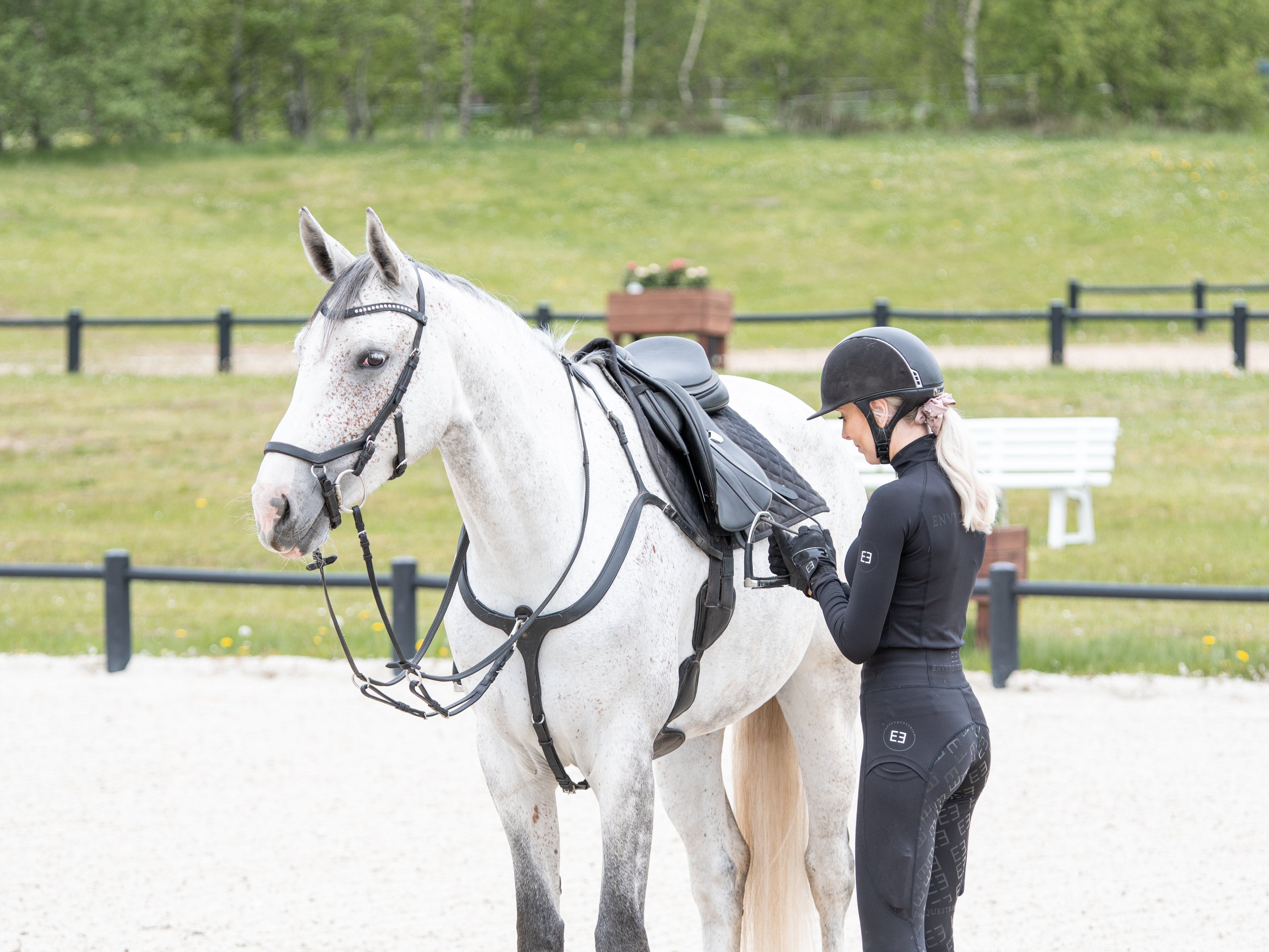 Full grip riding tights | Intense black