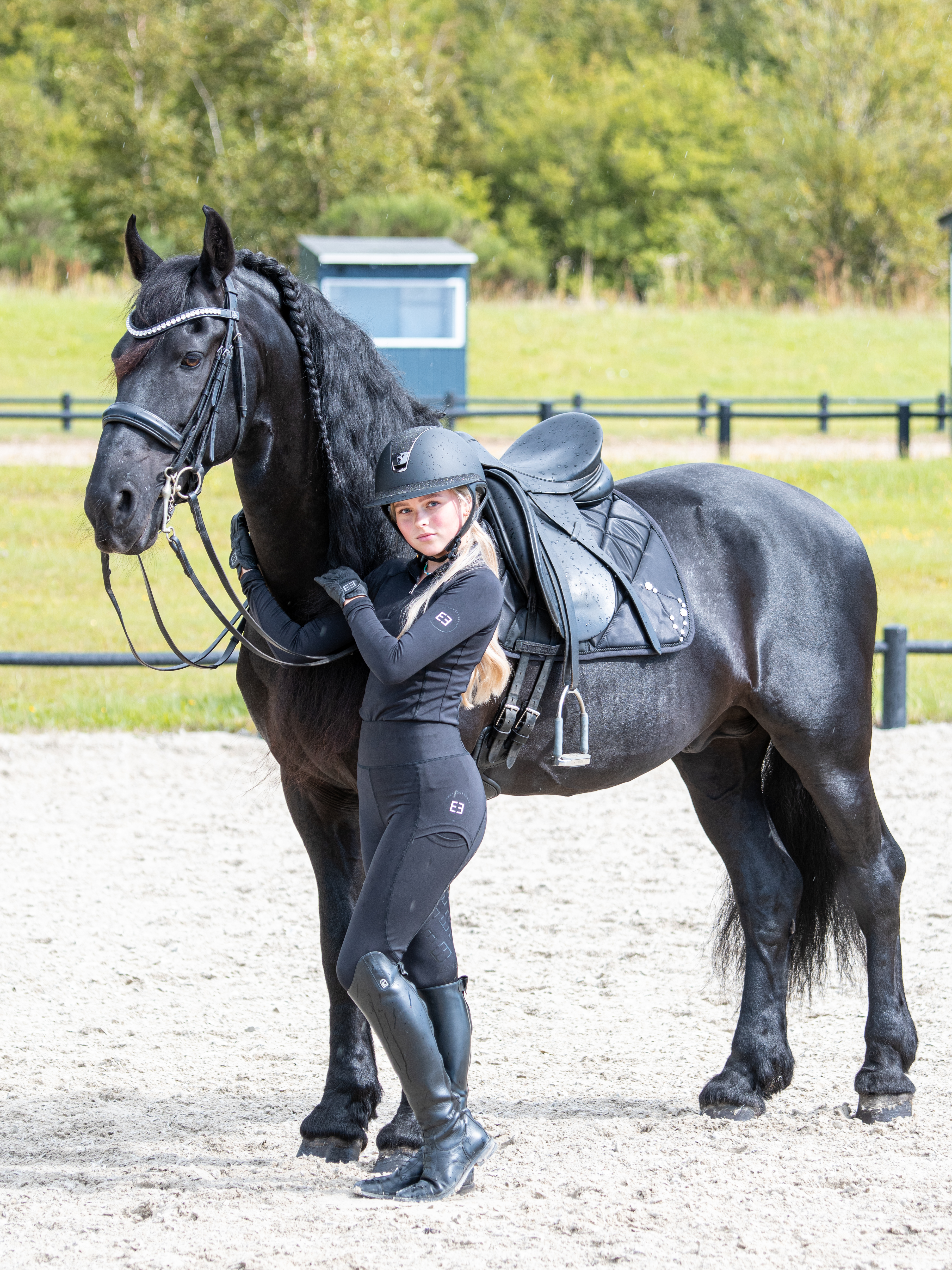 Full grip riding tights | Intense black