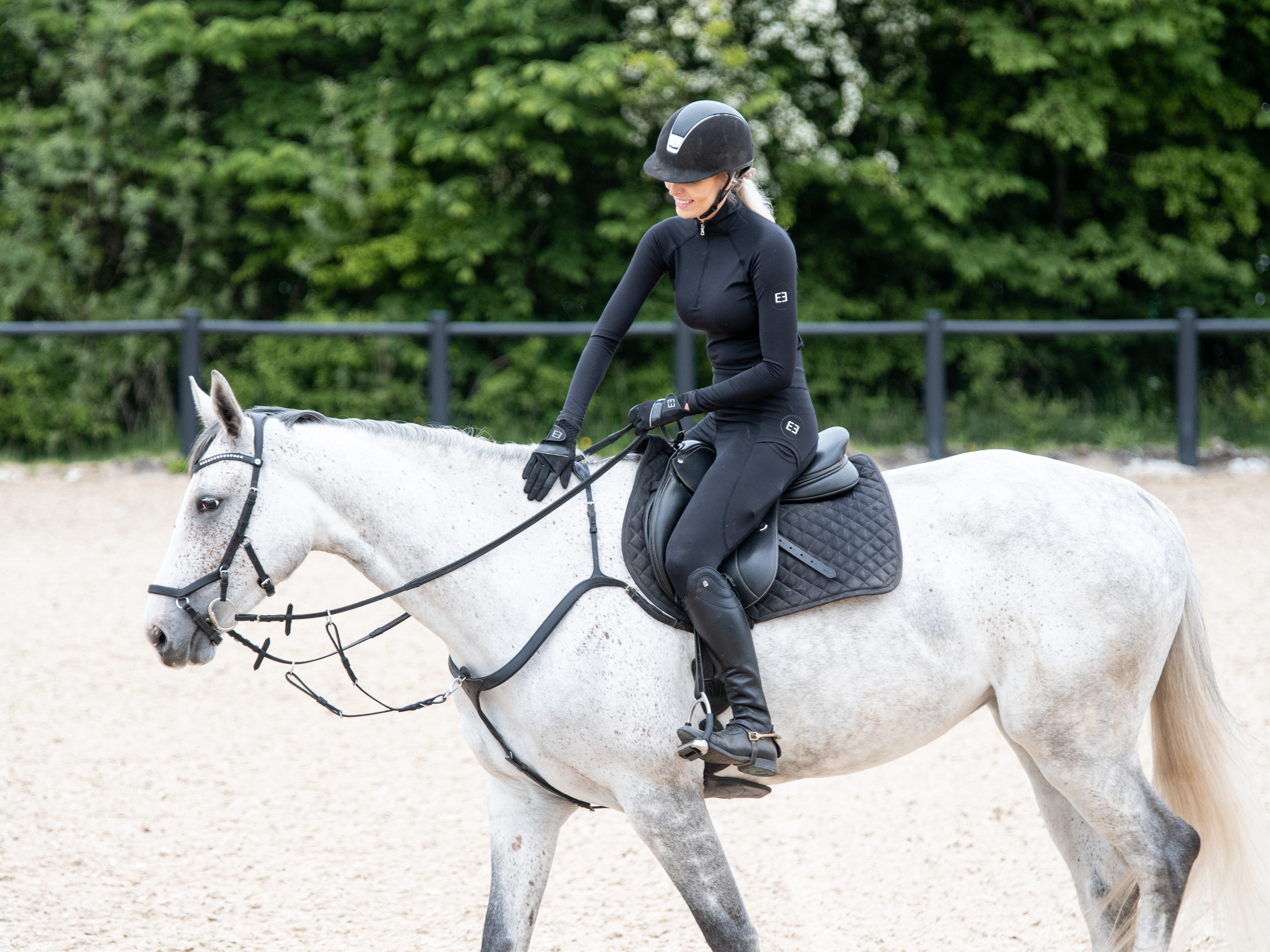 Full grip riding tights | Intense black