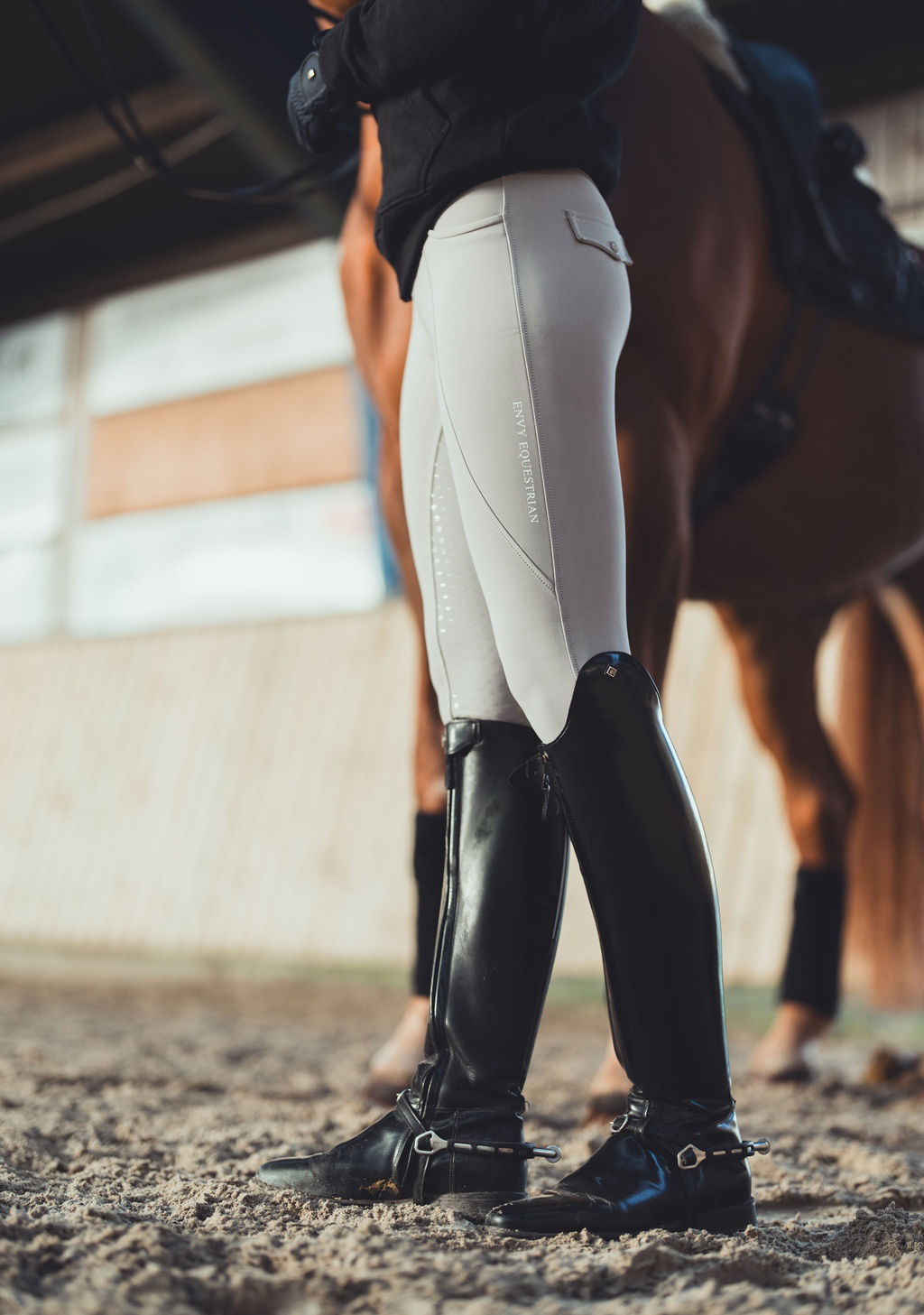 |UDSOLGT| 'Plain line' ridetights | grå